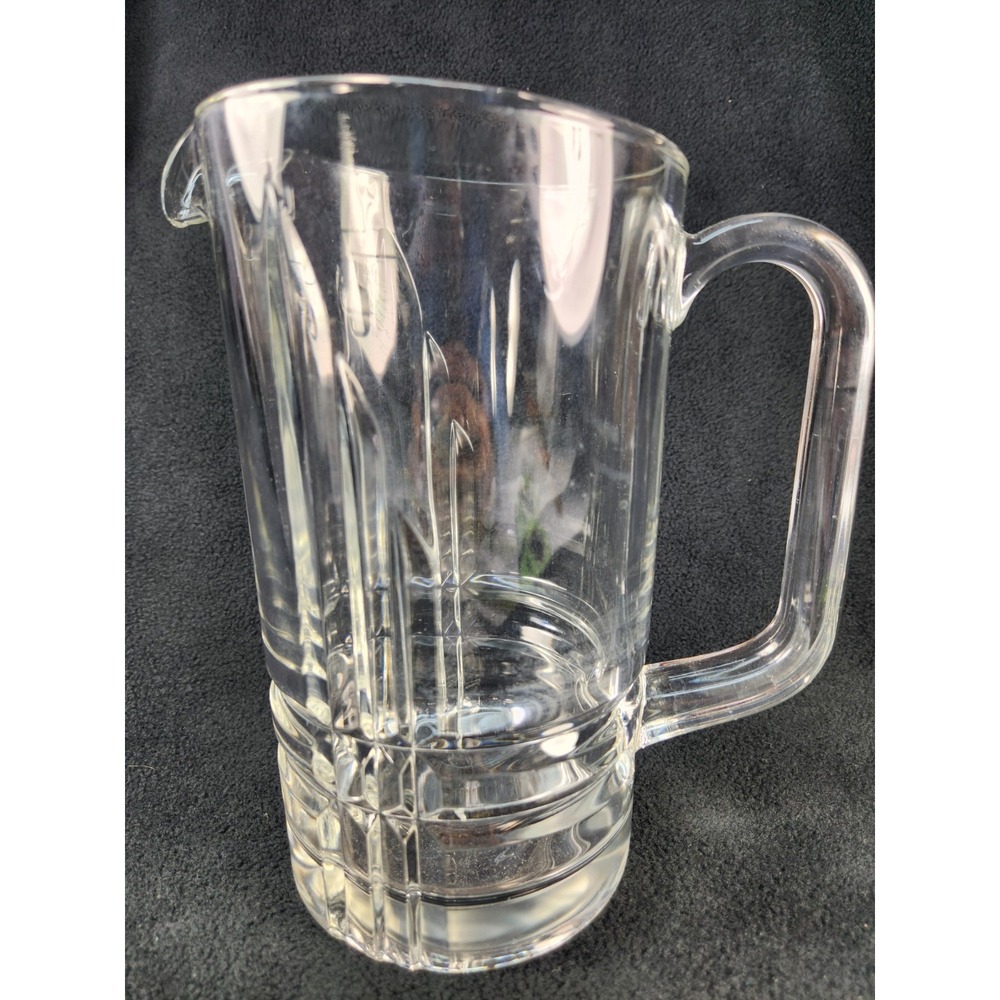 Vintage Luminarc Verrerie D' Arques Glass Pitcher With Spout France Barware